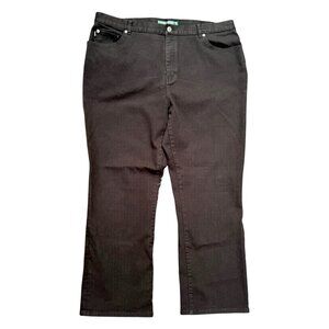 LRL Lauren Jeans Co Women's 18W Black Denim Classic Straight Leg Preppy Normcore